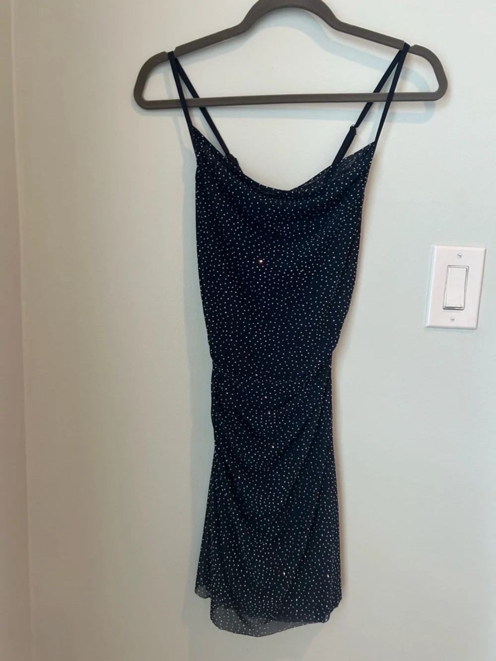 Cider Navy Sparkle Spaghetti Strap Mini Dress - Picture 4 of 5